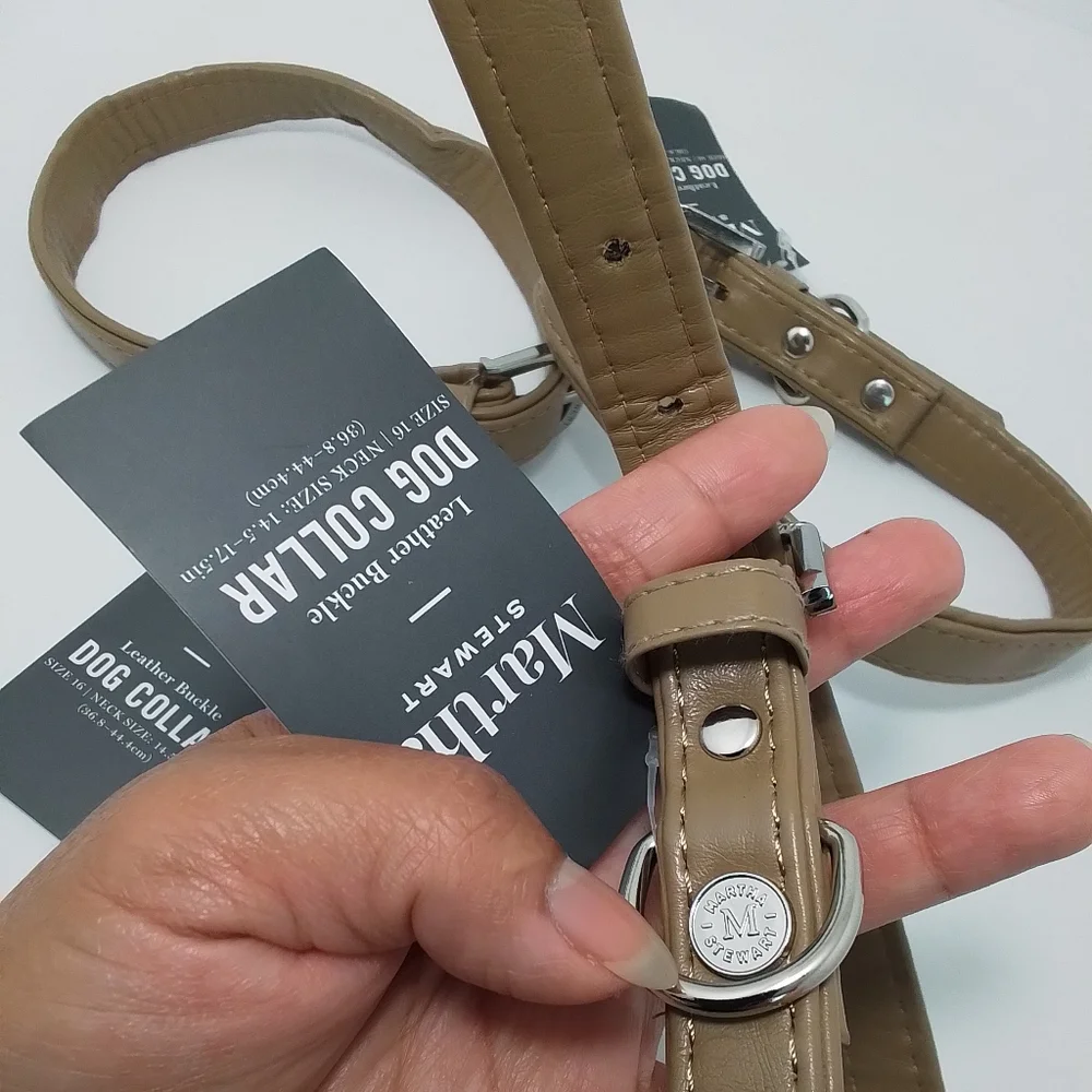 NEW Martha Stewart Faux Leather Dog Collar Sz Med